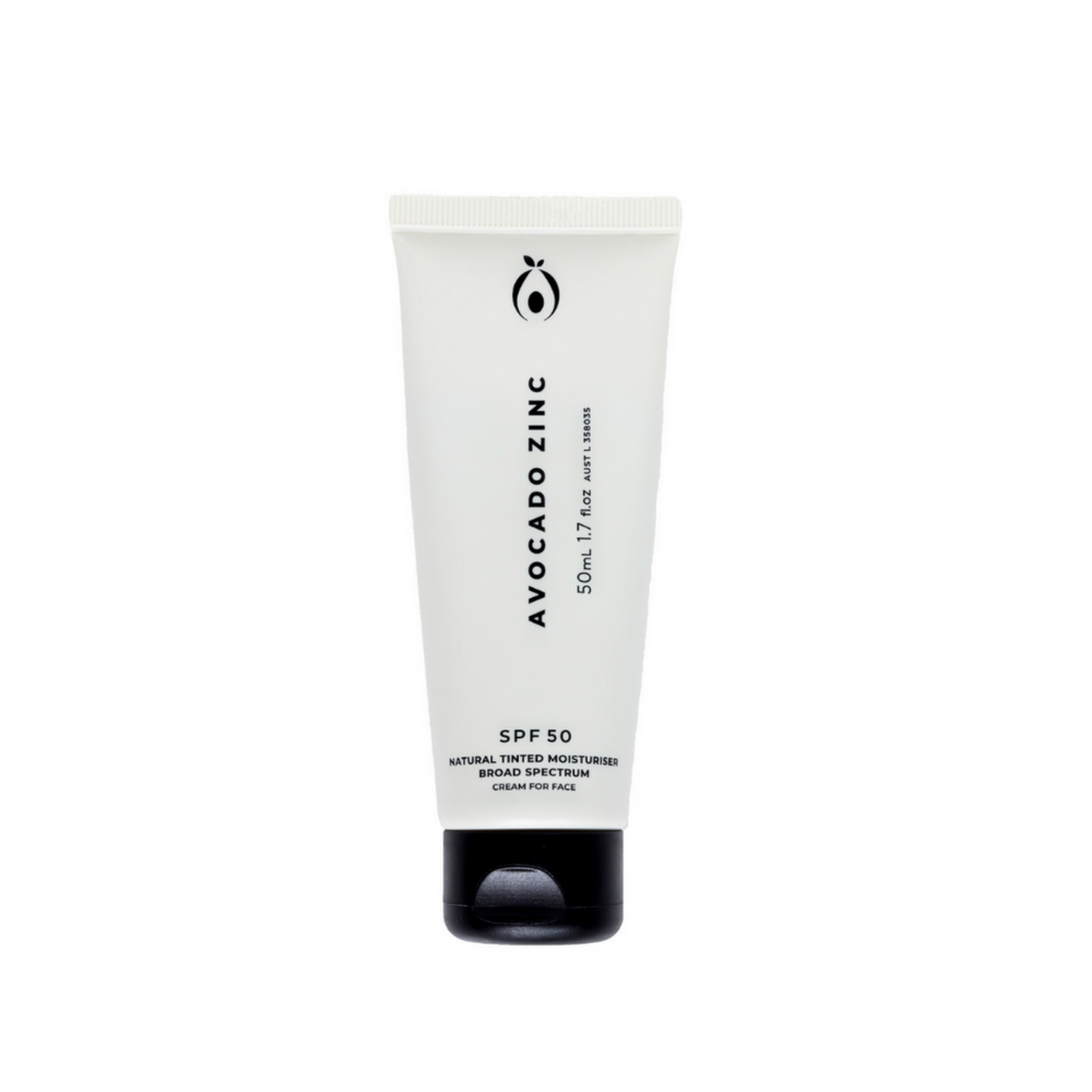 SPF 50 Natural Tinted Moisturiser – Avocado Zinc